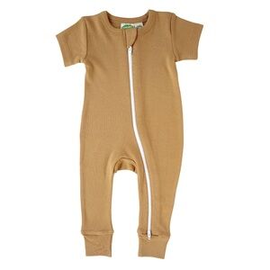 Parade Organics Mustard Yellow Organics Cotton Zip Romper 6-12 Months